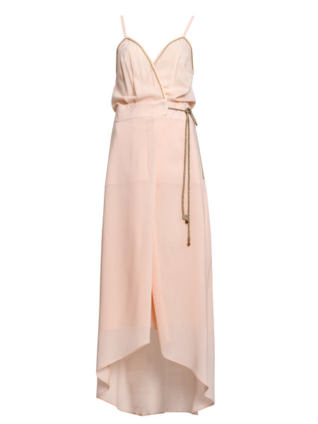 Apricot Faux Wrap Dress