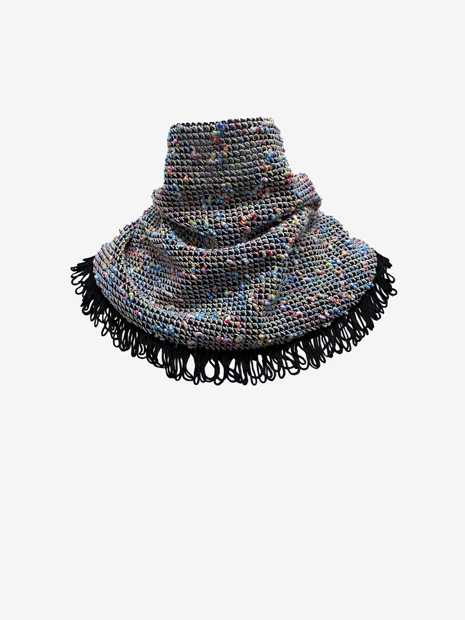 Multi Coloured Fringed Scarf For Girls