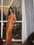 Orange Long Cocktail Evening Dress