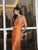 Orange Long Cocktail Evening Dress