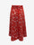 Red White Scuba Lace Laser Cut Skirt