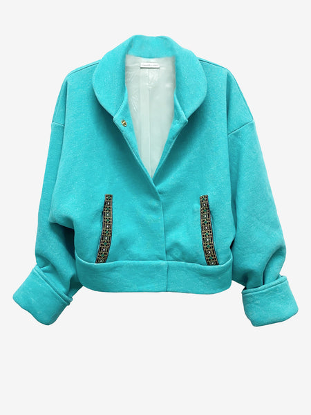 Aqua Tailored Bomber Jacket