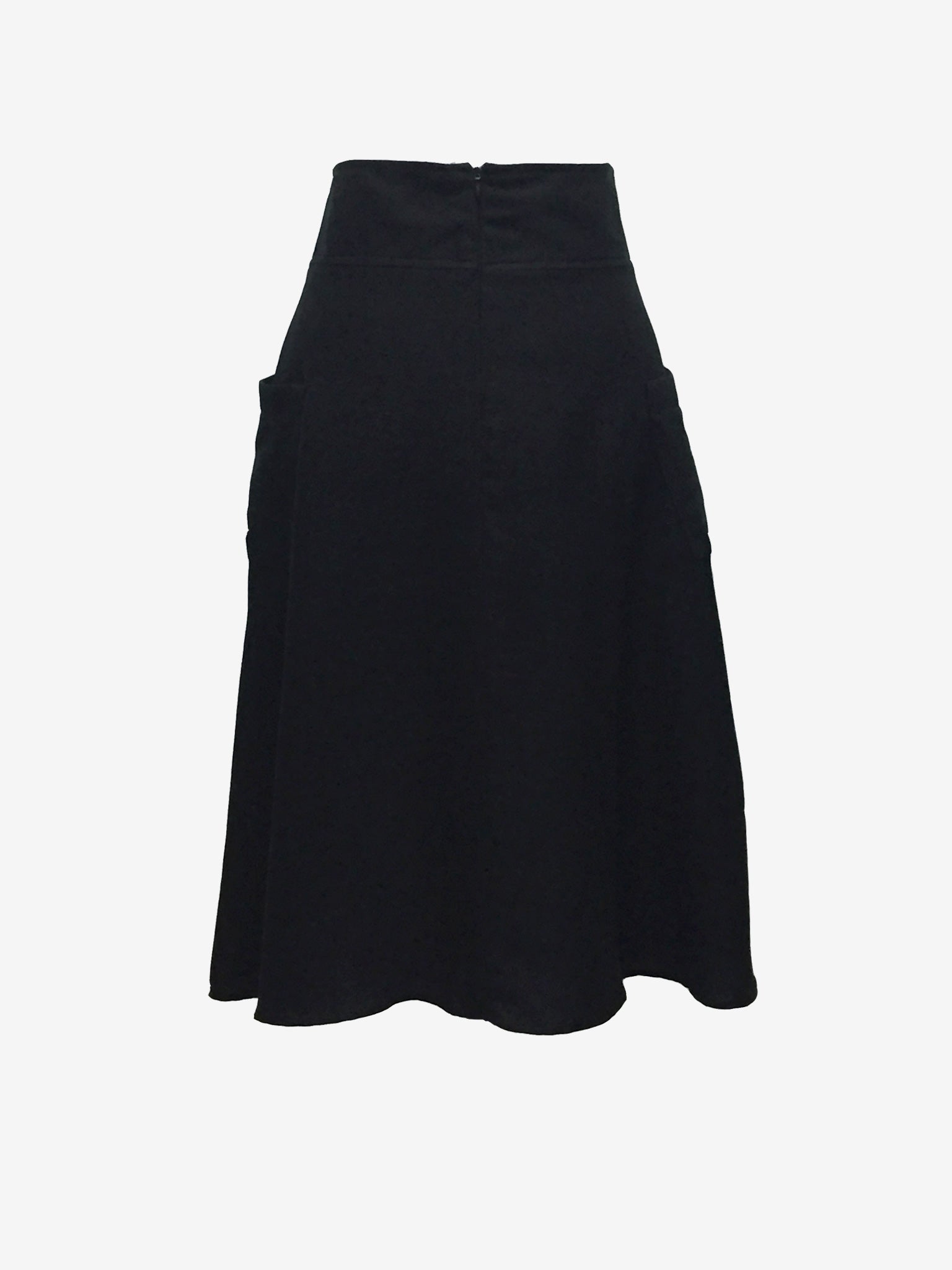 Black Wool Blend Winter Skirt