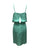 Mint Short Silk Blend Faux Wrap Dress