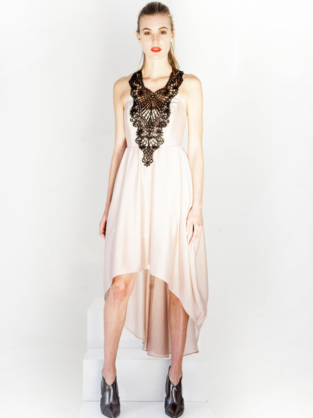 Vintage Rose With Lace Dress